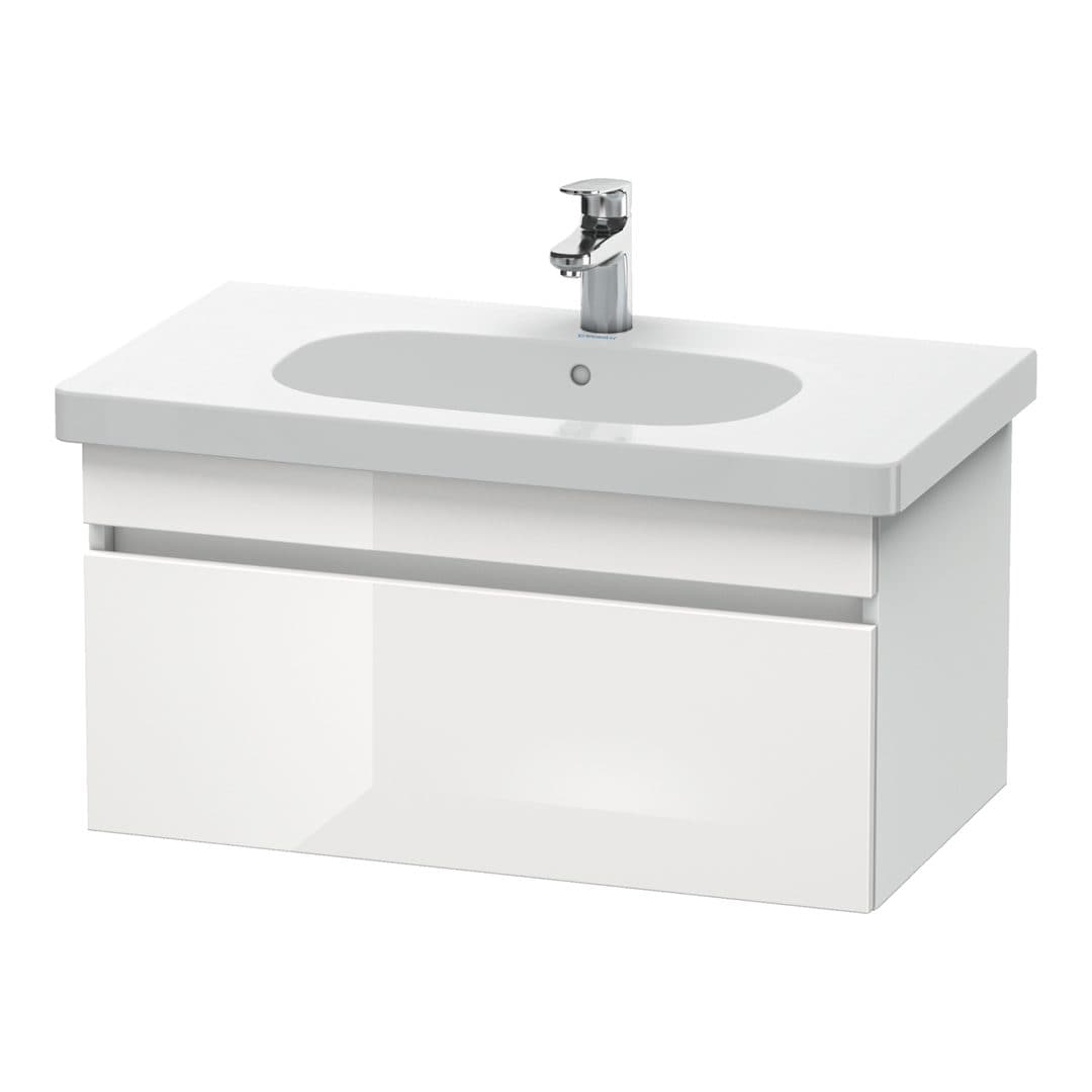 Duravit DuraStyle – Έπιπλο Νιπτήρα – 800 mm, 1 συρτάρι, νιπτήρας κέντρο, White Matt – White High Gloss, Decor (DS638402218)