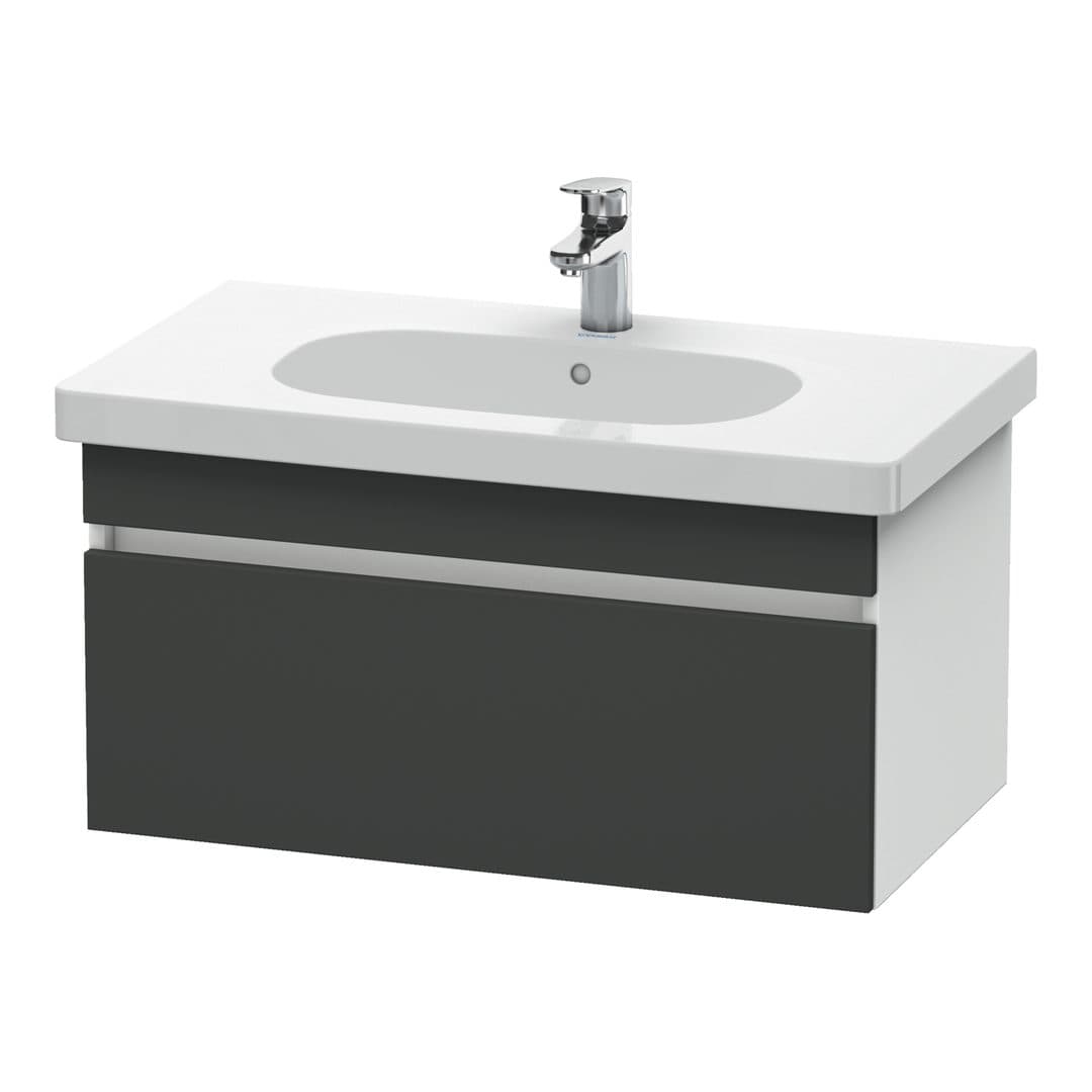 Duravit DuraStyle – Έπιπλο Νιπτήρα – 800 mm, 1 συρτάρι, νιπτήρας κέντρο, σώμα White Matt – Graphite Matt, Decor (DS638404918)