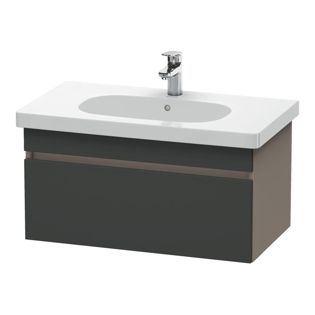 Duravit DuraStyle – Έπιπλο Νιπτήρα – 800 mm, 1 συρτάρι, νιπτήρας κέντρο, σώμα Basalte Matt – Graphite Matt, Decor (DS638404943)