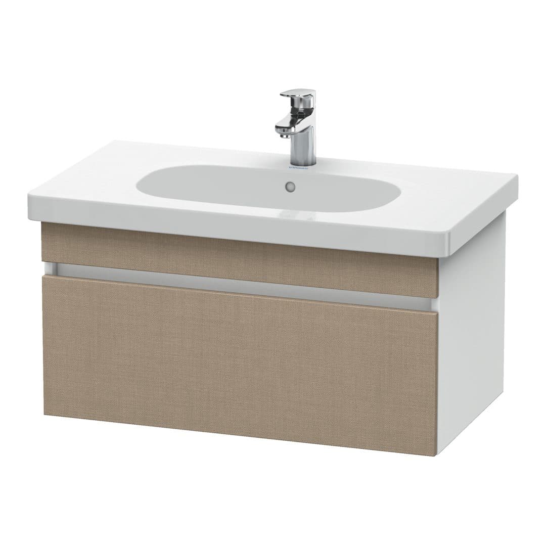 Duravit DuraStyle – Έπιπλο Νιπτήρα – 800 mm, 1 συρτάρι, νιπτήρας κέντρο, σώμα White Matt – Linen Matt, Decor (DS638407518)