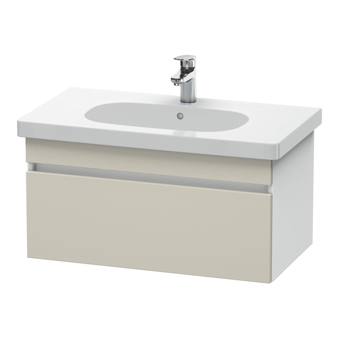 Duravit DuraStyle – Έπιπλο Νιπτήρα – 800 mm, 1 συρτάρι, νιπτήρας κέντρο, σώμα White Matt – Taupe Matt, Decor (DS638409118)