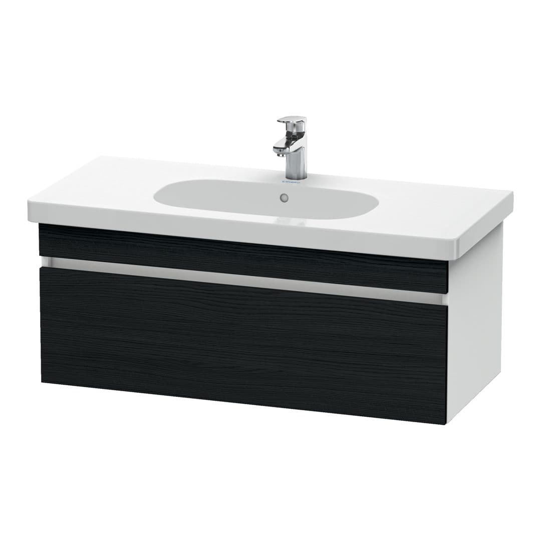 Duravit DuraStyle – Έπιπλο Νιπτήρα – 1000 mm, 1 συρτάρι, νιπτήρας κέντρο, σώμα White Matt – Black oak Matt, Decor (DS638501618)