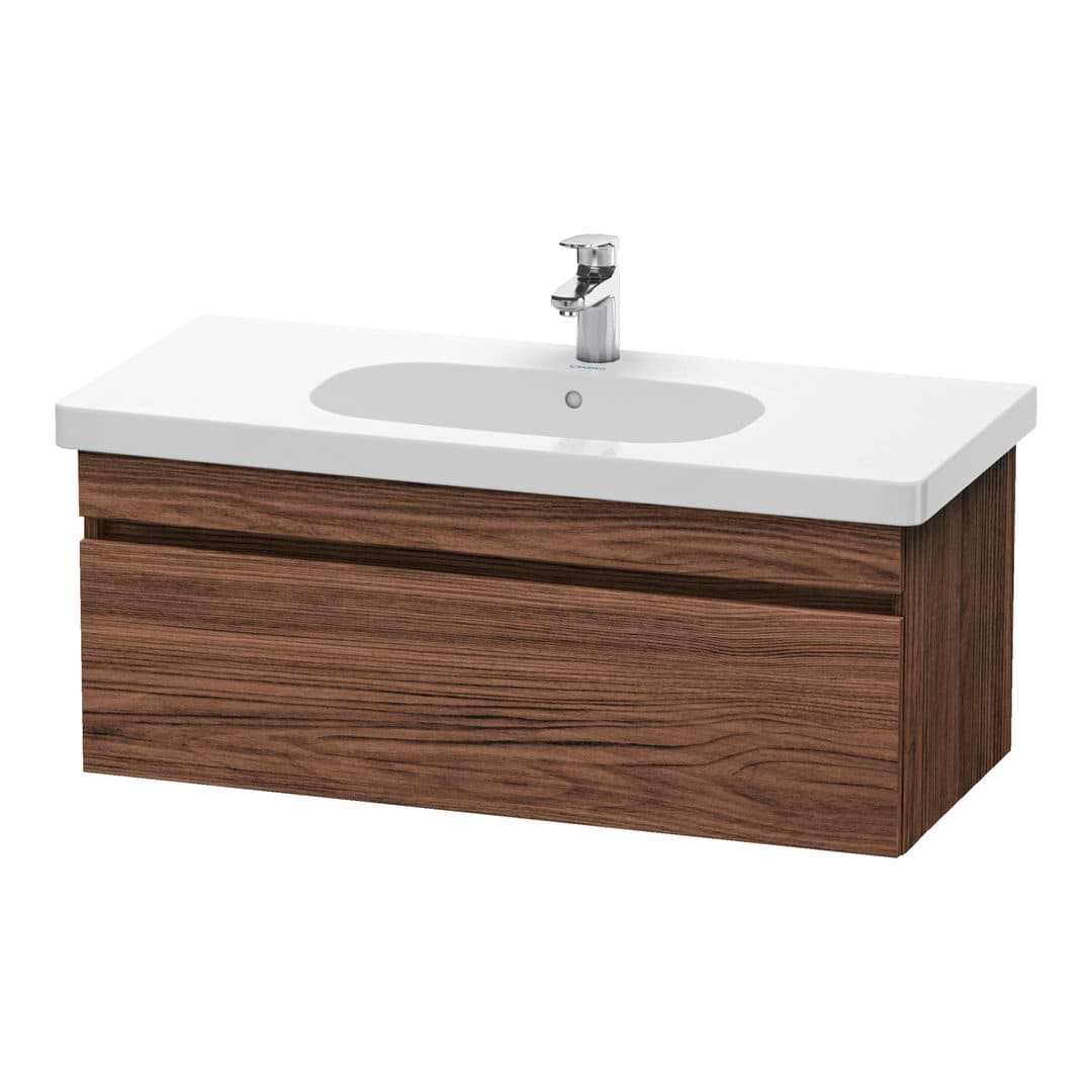 Duravit DuraStyle – Έπιπλο Νιπτήρα – 1000 mm, 1 συρτάρι, νιπτήρας κέντρο – Walnut dark Matt, Decor (DS638502121)