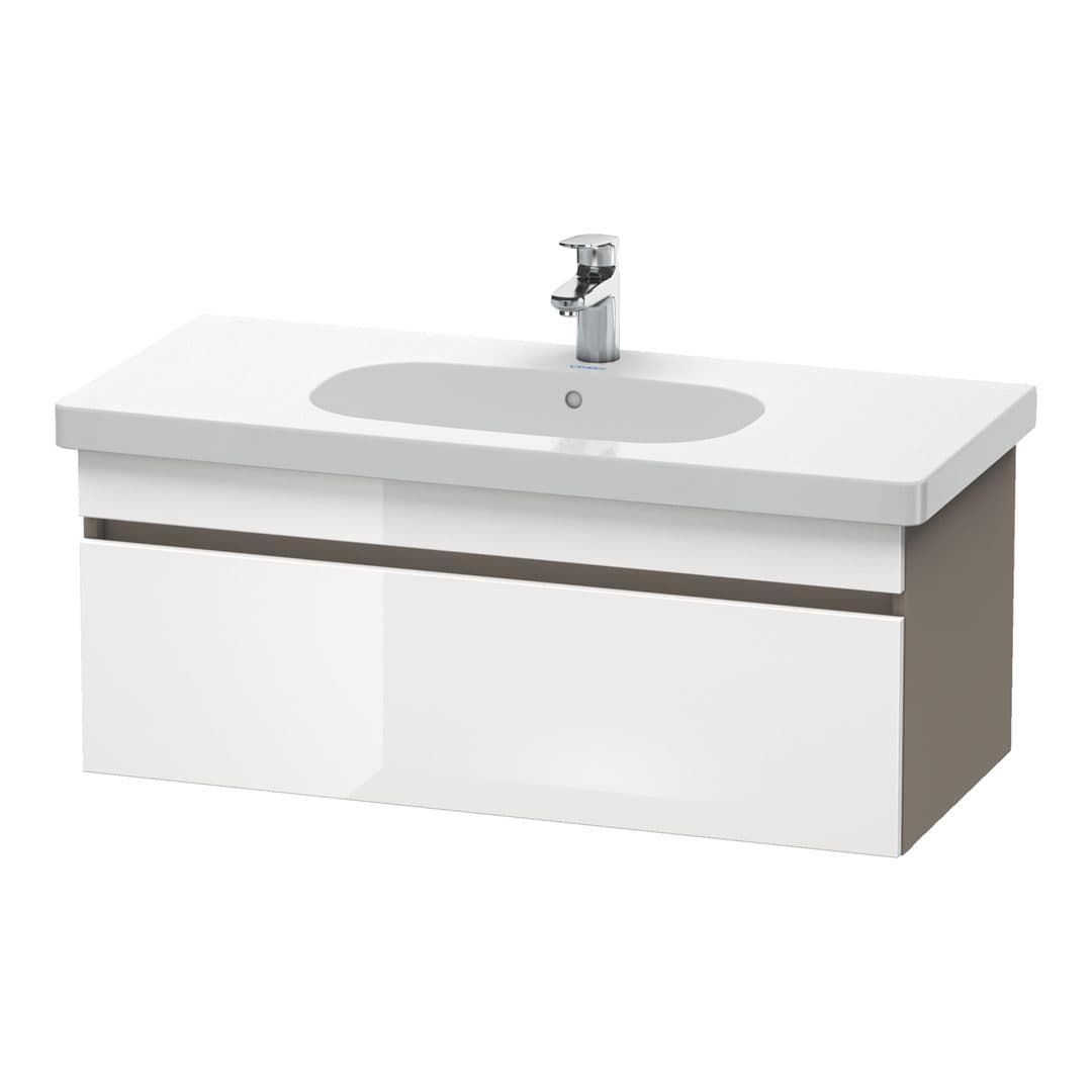 Duravit DuraStyle – Έπιπλο Νιπτήρα – 1000 mm, 1 συρτάρι, νιπτήρας κέντρο, σώμα Basalte Matt – White High Gloss, Decor (DS638502243)