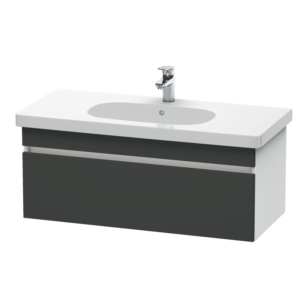 Duravit DuraStyle – Έπιπλο Νιπτήρα – 1000 mm, 1 συρτάρι, νιπτήρας κέντρο, σώμα White Matt – Graphite Matt, Decor (DS638504918)