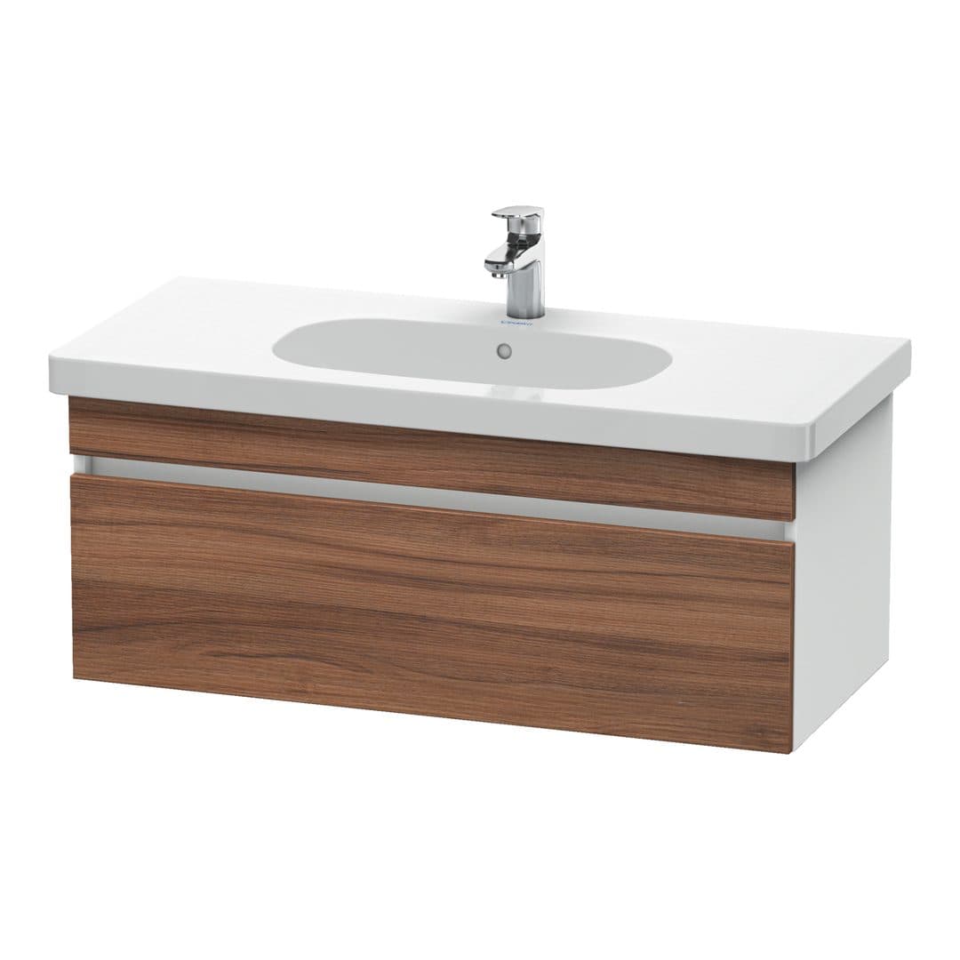 Duravit DuraStyle – Έπιπλο Νιπτήρα – 1000 mm, 1 συρτάρι, νιπτήρας κέντρο, σώμα White Matt – Walnut Matt, Decor (DS638507918)
