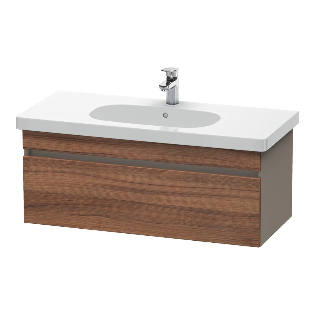 Duravit DuraStyle – Έπιπλο Νιπτήρα – 1000 mm, 1 συρτάρι, νιπτήρας κέντρο, σώμα Basalte Matt – Walnut Matt, Decor (DS638507943)
