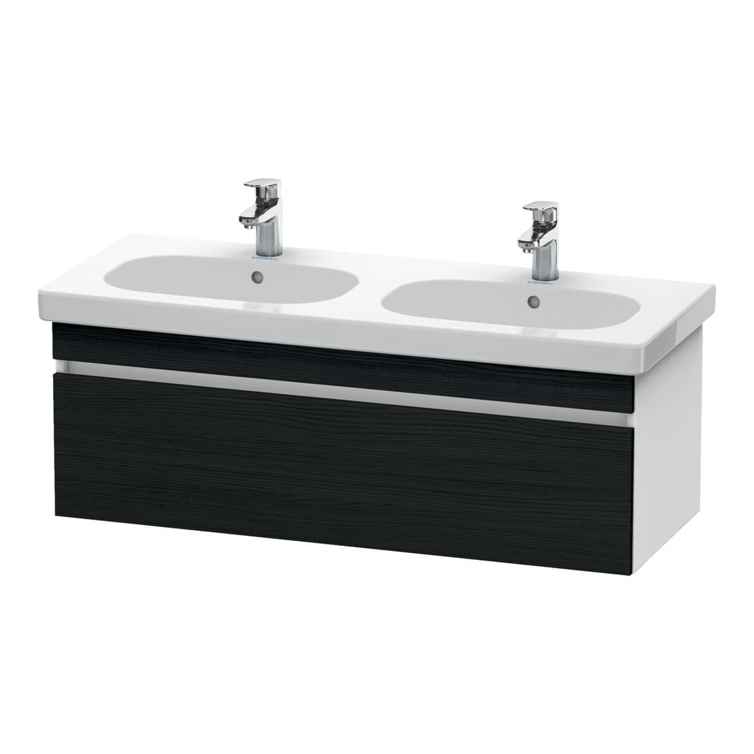 Duravit DuraStyle – Έπιπλο Νιπτήρα – 1150 mm, 1 συρτάρι, νιπτήρας κέντρο, σώμα White Matt – Black oak Matt, Decor (DS638601618)