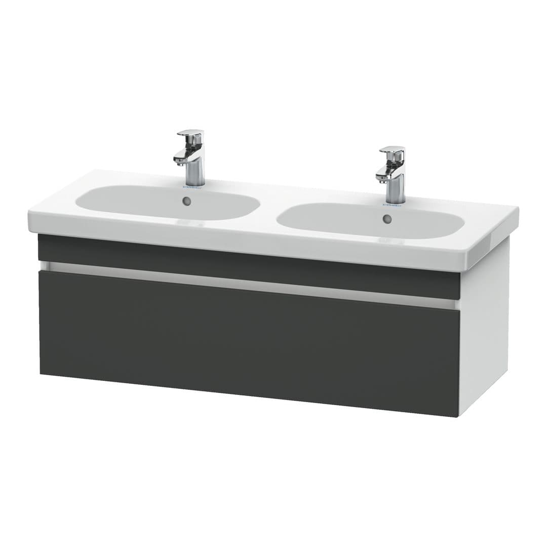 Duravit DuraStyle – Έπιπλο Νιπτήρα – 1150 mm, 1 συρτάρι, νιπτήρας κέντρο, σώμα White Matt – Graphite Matt, Decor (DS638604918)