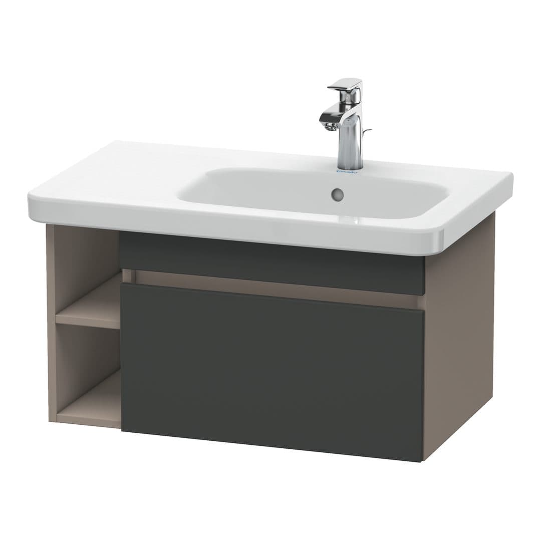 Duravit DuraStyle – Έπιπλο Νιπτήρα – 730 mm, 1 συρτάρι, νιπτήρας δεξιά, σώμα Basalte Matt – Graphite Matt, Decor (DS639304943)
