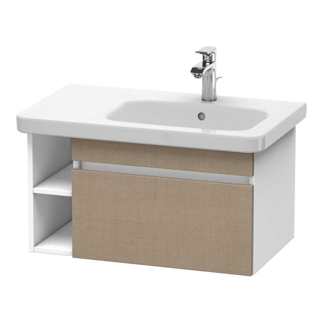 Duravit DuraStyle – Έπιπλο Νιπτήρα – 730 mm, 1 συρτάρι, νιπτήρας δεξιά, σώμα White Matt – Linen Matt, Decor (DS639307518)