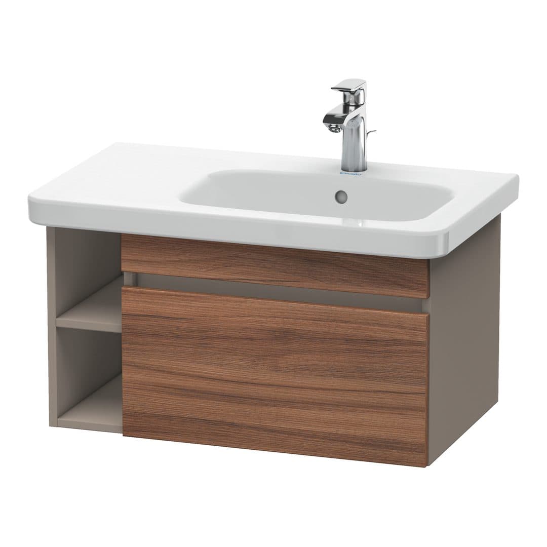 Duravit DuraStyle – Έπιπλο Νιπτήρα – 730 mm, 1 συρτάρι, νιπτήρας δεξιά, σώμα Basalte Matt – Walnut Matt, Decor (DS639307943)