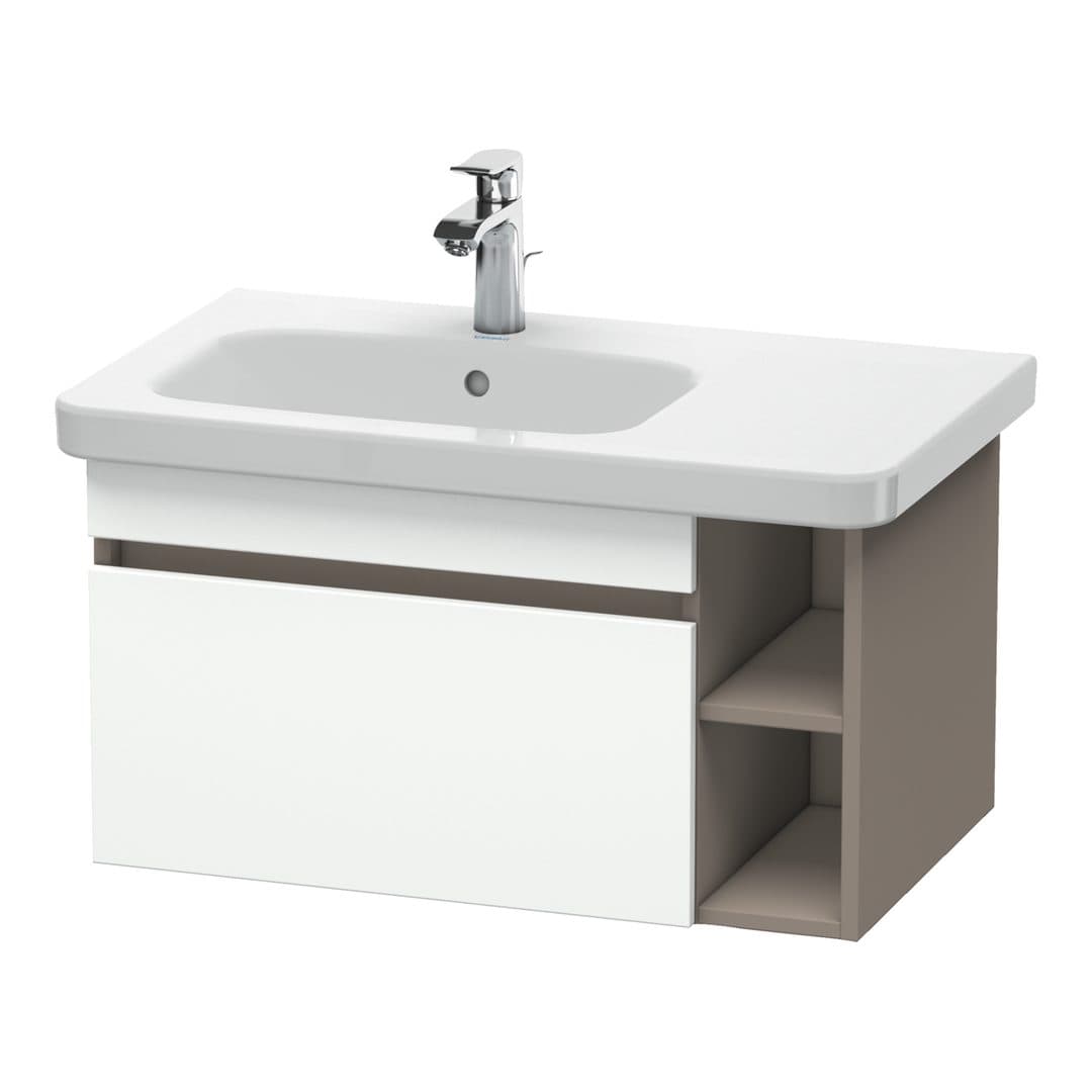 Duravit DuraStyle – Έπιπλο Νιπτήρα – 730 mm, 1 συρτάρι, νιπτήρας αριστερά, σώμα Basalte Matt – White Matt, Decor (DS639401843)