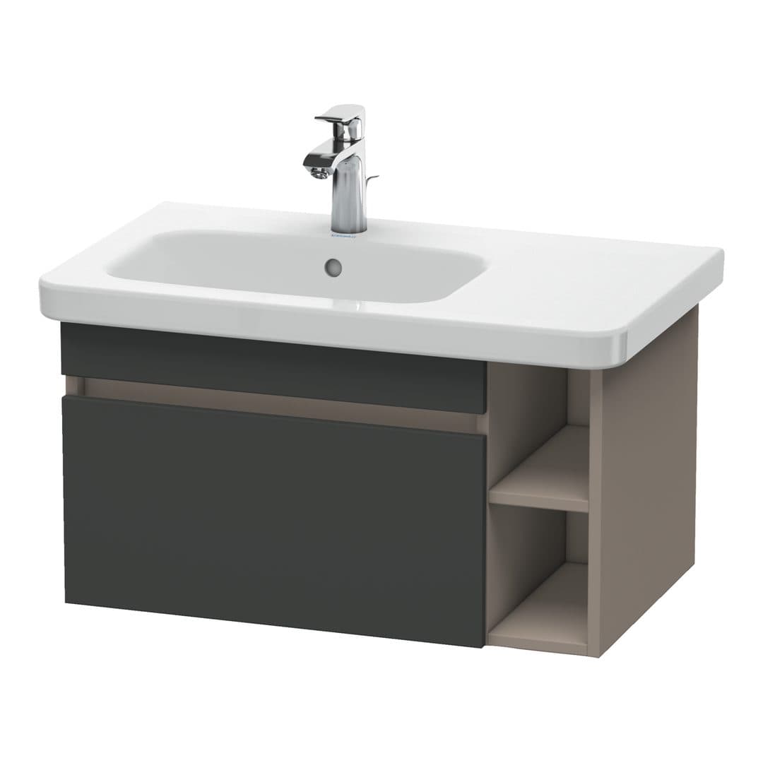 Duravit DuraStyle – Έπιπλο Νιπτήρα – 730 mm, 1 συρτάρι, νιπτήρας αριστερά, σώμα Basalte Matt – Graphite Matt, Decor (DS639404943)