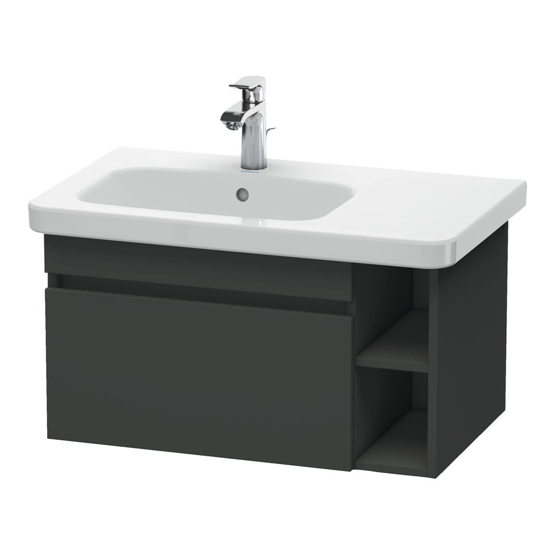 Duravit DuraStyle – Έπιπλο Νιπτήρα – 730 mm, 1 συρτάρι, νιπτήρας αριστερά – Graphite Matt, Decor (DS639404949)