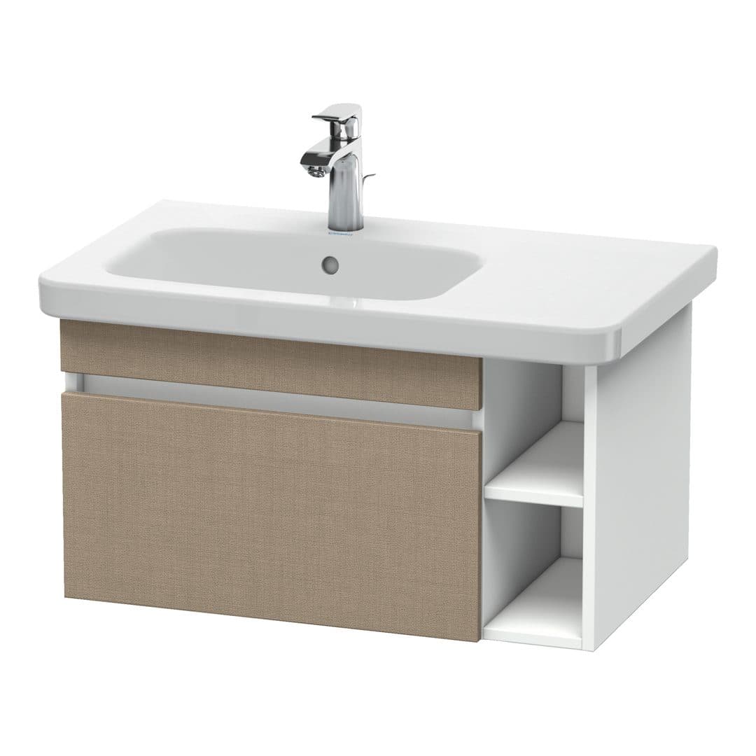Duravit DuraStyle – Έπιπλο Νιπτήρα – 730 mm, 1 συρτάρι, νιπτήρας αριστερά, σώμα White Matt – Linen Matt, Decor (DS639407518)