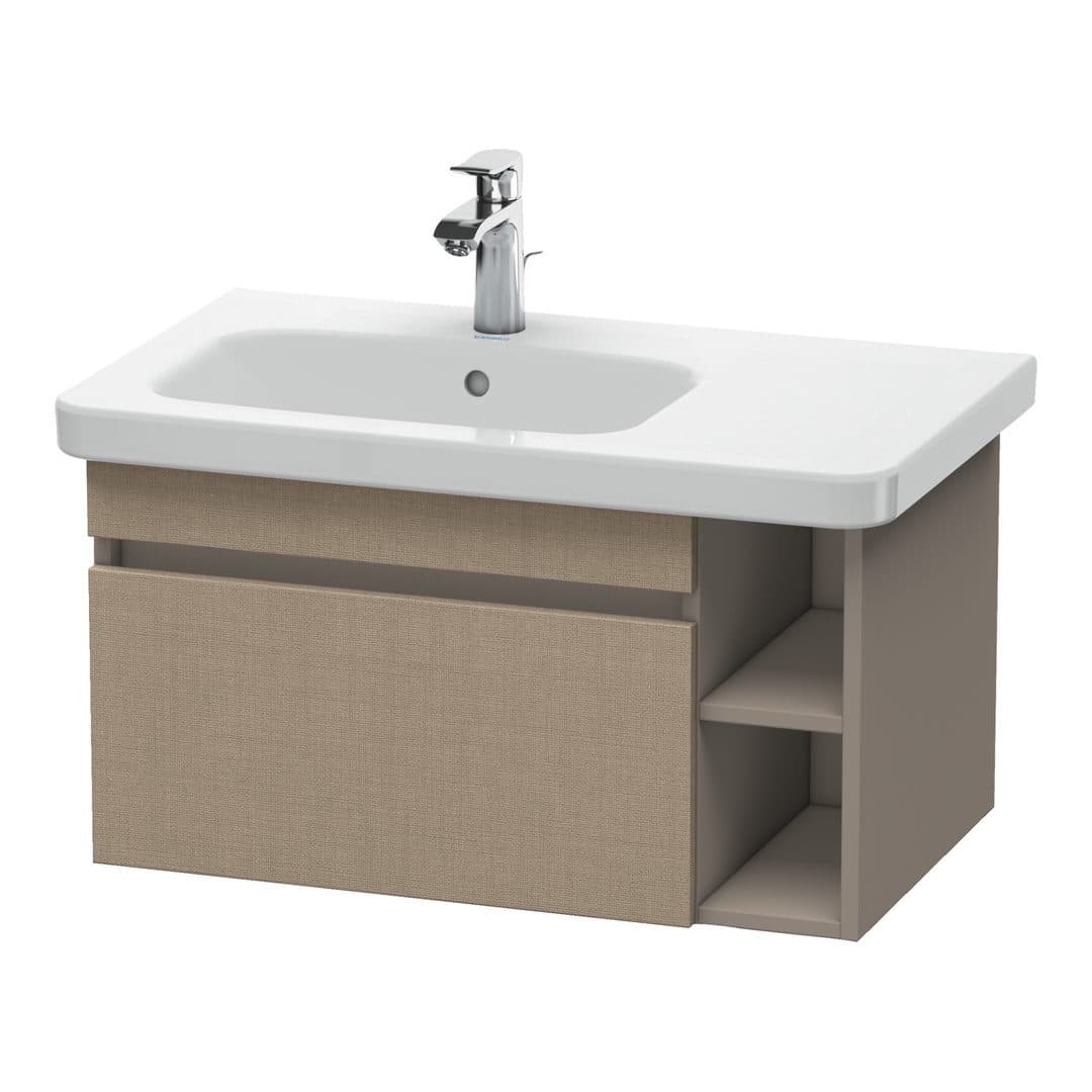 Duravit DuraStyle – Έπιπλο Νιπτήρα – 730 mm, 1 συρτάρι, νιπτήρας αριστερά, σώμα Basalte Matt – Linen Matt, Decor (DS639407543)