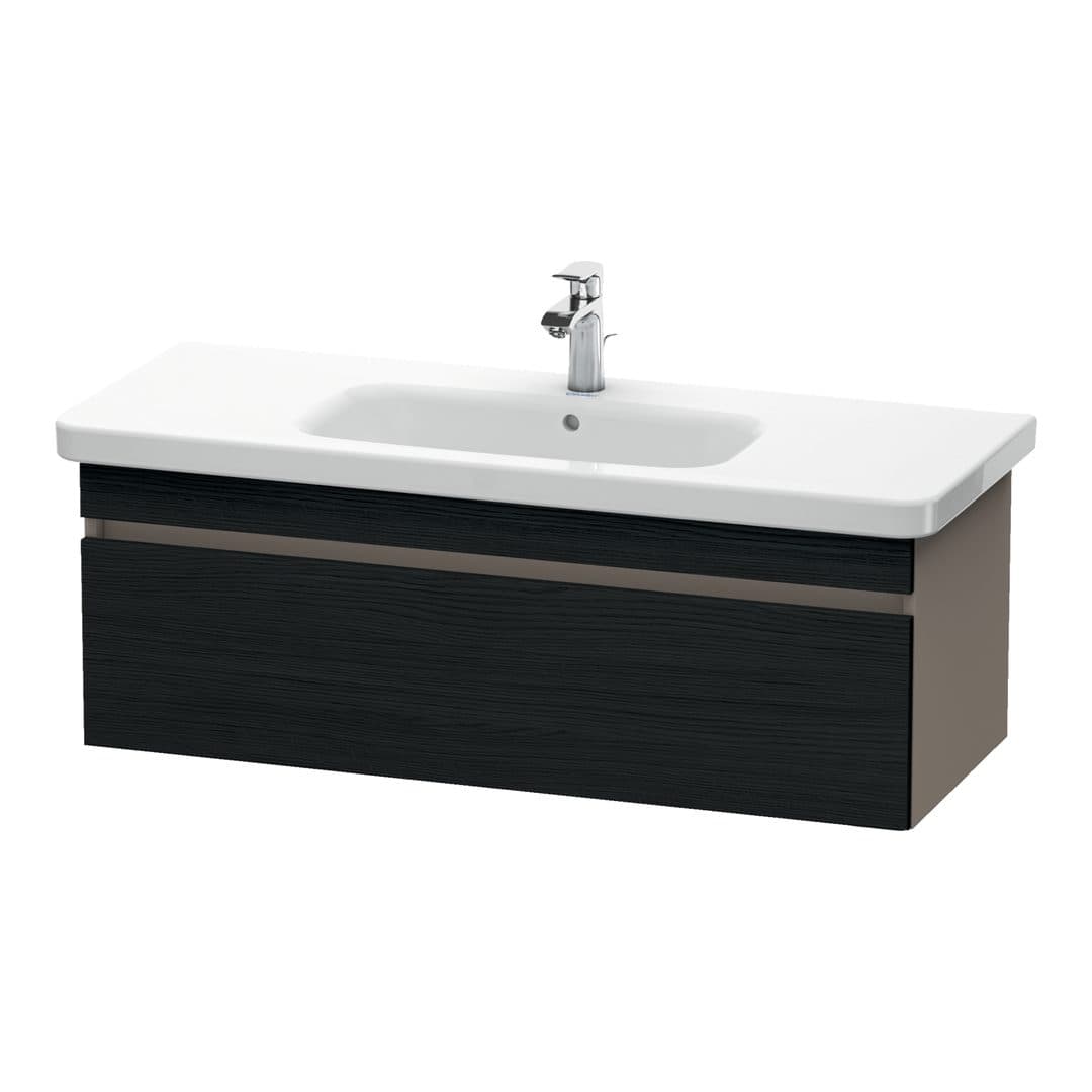 Duravit DuraStyle – Έπιπλο Νιπτήρα – 1130 mm, 1 συρτάρι, νιπτήρας κέντρο, σώμα Basalte Matt – Black oak Matt, Decor (DS639501643)