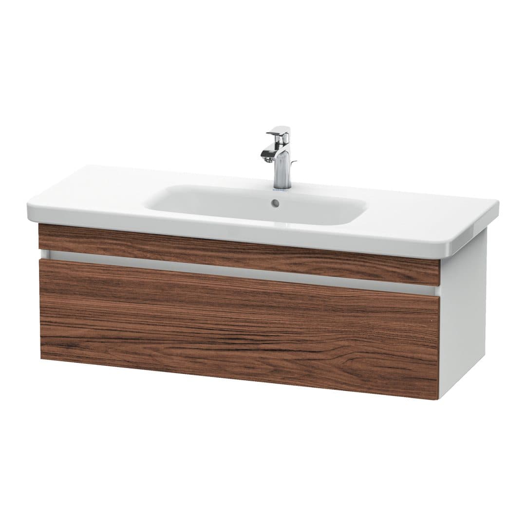 Duravit DuraStyle – Έπιπλο Νιπτήρα – 1130 mm, 1 συρτάρι, νιπτήρας κέντρο, σώμα White Matt – Walnut dark Matt, Decor (DS639502118)
