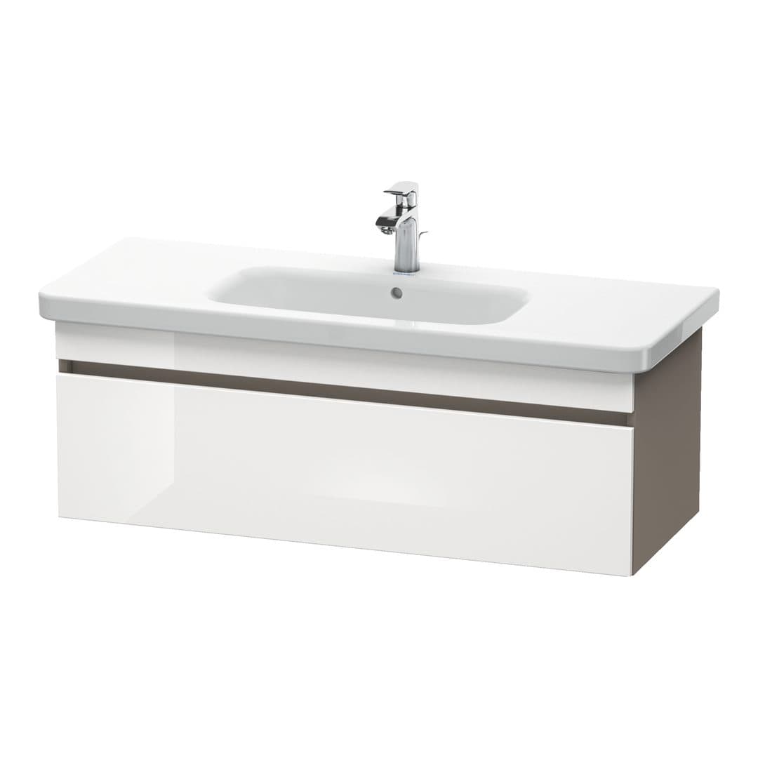 Duravit DuraStyle – Έπιπλο Νιπτήρα – 1130 mm, 1 συρτάρι, νιπτήρας κέντρο, σώμα Basalte Matt – White High Gloss, Decor (DS639502243)
