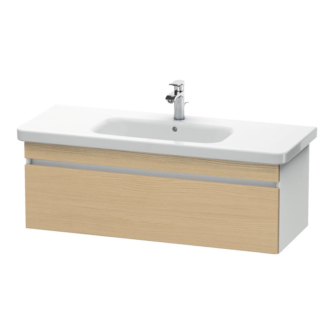 Duravit DuraStyle – Έπιπλο Νιπτήρα – 1130 mm, 1 συρτάρι, νιπτήρας κέντρο, σώμα White Matt – Natural oak, Decor (DS639503018)