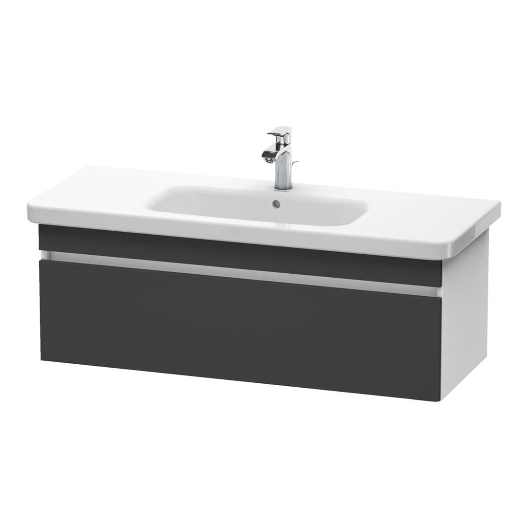 Duravit DuraStyle – Έπιπλο Νιπτήρα – 1130 mm, 1 συρτάρι, νιπτήρας κέντρο, σώμα White Matt – Graphite Matt, Decor (DS639504918)