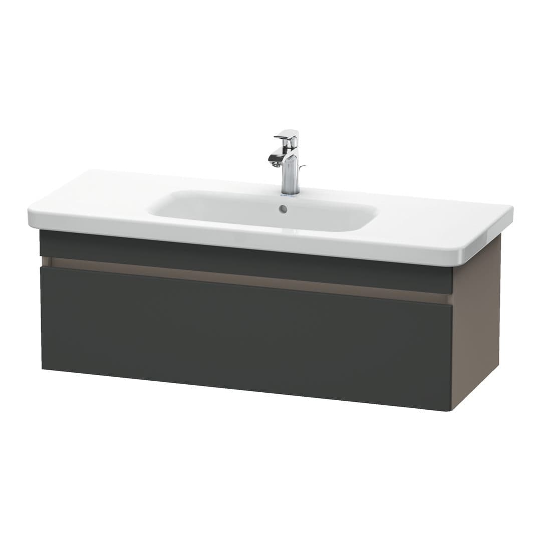 Duravit DuraStyle – Έπιπλο Νιπτήρα – 1130 mm, 1 συρτάρι, νιπτήρας κέντρο, σώμα Basalte Matt – Graphite Matt, Decor (DS639504943)