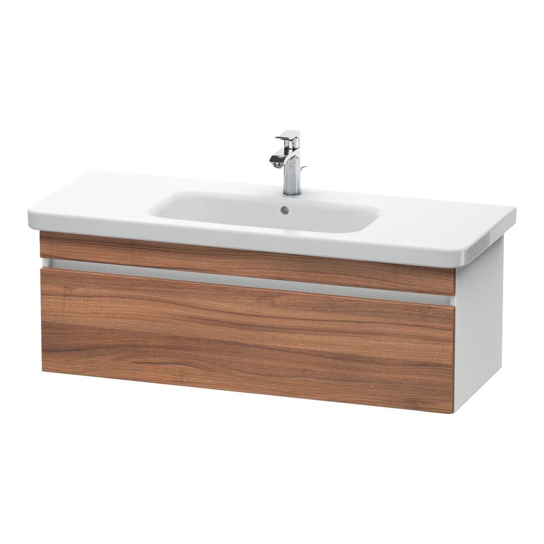 Duravit DuraStyle – Έπιπλο Νιπτήρα – 1130 mm, 1 συρτάρι, νιπτήρας κέντρο, σώμα White Matt – Walnut Matt, Decor (DS639507918)