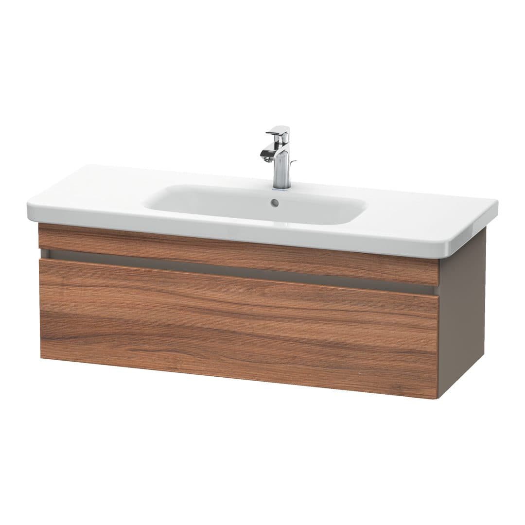 Duravit DuraStyle – Έπιπλο Νιπτήρα – 1130 mm, 1 συρτάρι, νιπτήρας κέντρο, σώμα Basalte Matt – Walnut Matt, Decor (DS639507943)