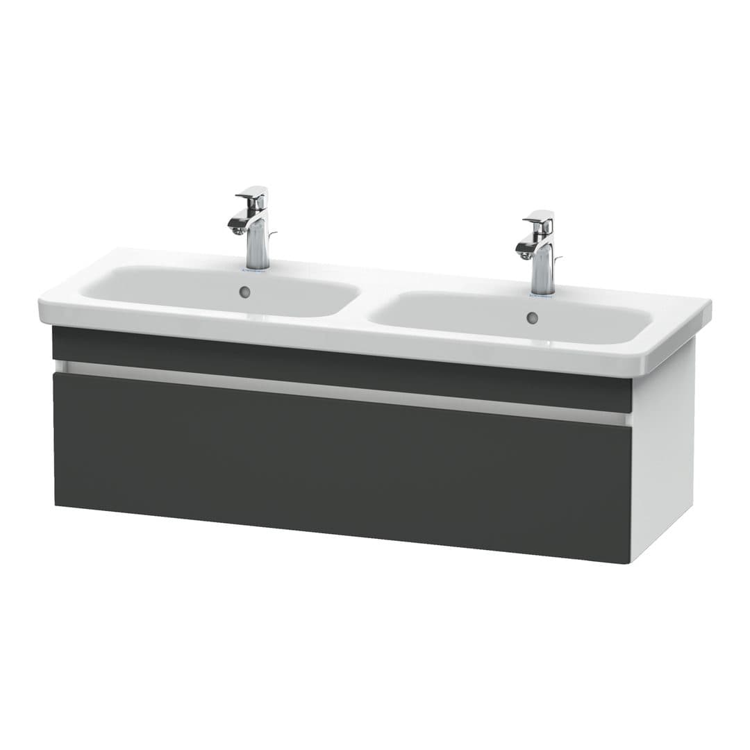 Duravit DuraStyle – Έπιπλο Νιπτήρα – 1230 mm, 1 συρτάρι, σώμα White Matt – Graphite Matt, Decor (DS639804918)