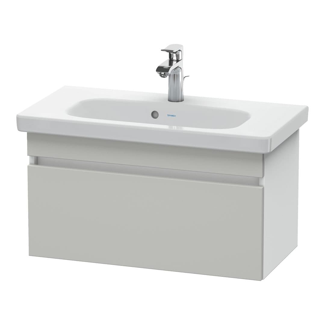 Duravit DuraStyle – Έπιπλο Νιπτήρα – 730 mm, 1 συρτάρι, νιπτήρας κέντρο, σώμα White Matt, Compact – Concrete grey Matt, Decor (DS639900718)