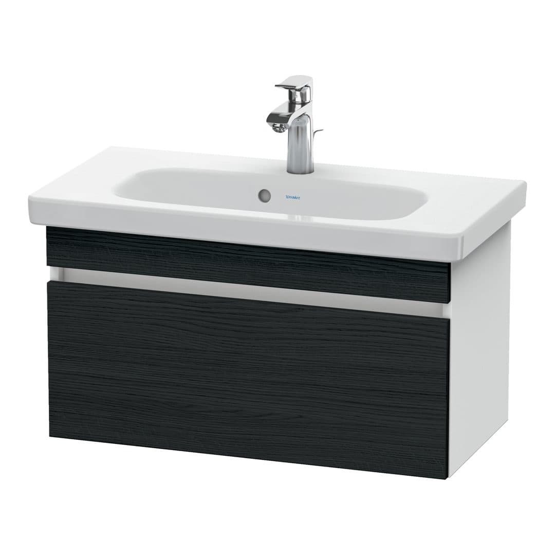Duravit DuraStyle – Έπιπλο Νιπτήρα – 730 mm, 1 συρτάρι, νιπτήρας κέντρο, σώμα White Matt, Compact – Black oak Matt, Decor (DS639901618)