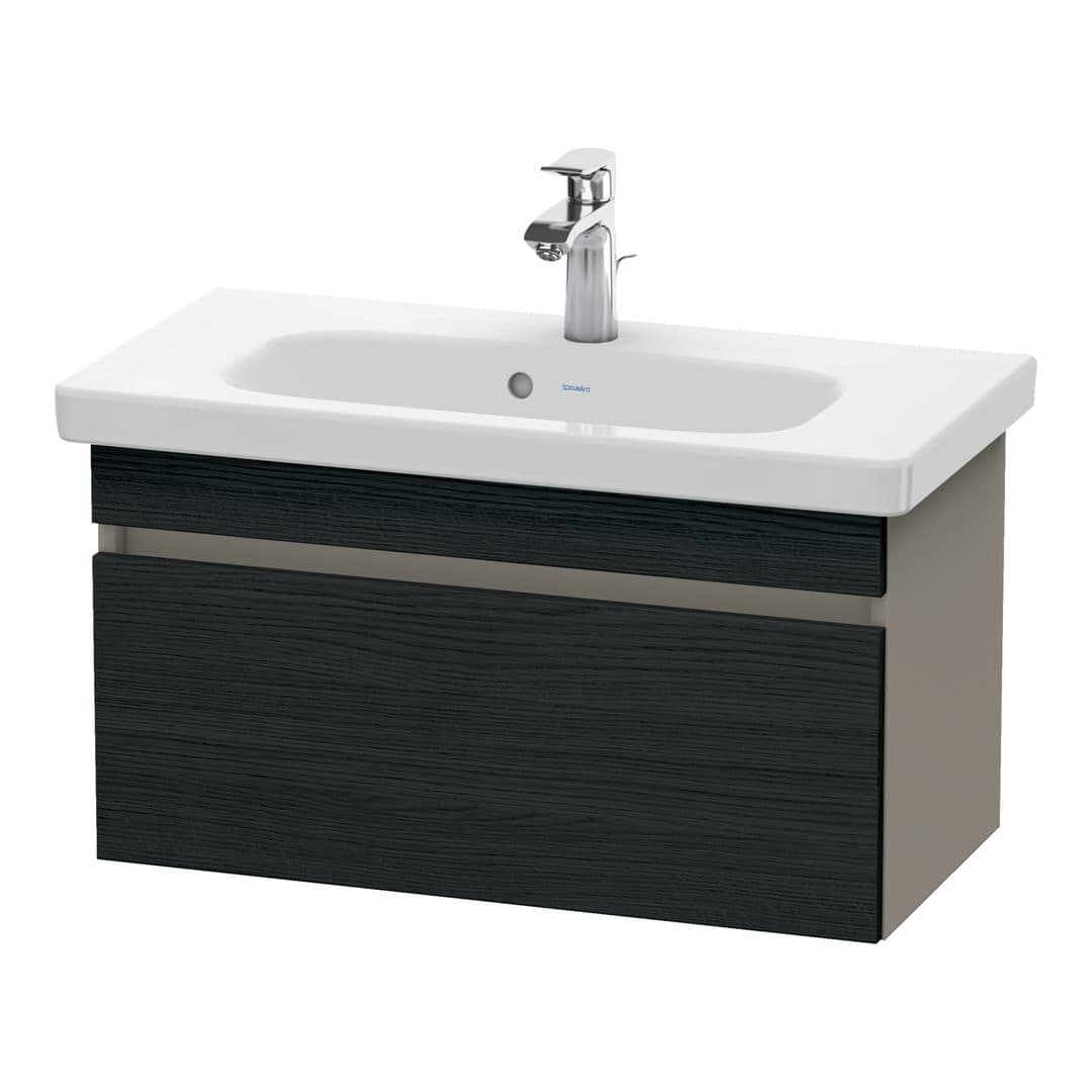 Duravit DuraStyle – Έπιπλο Νιπτήρα – 730 mm, 1 συρτάρι, νιπτήρας κέντρο, σώμα Basalte Matt, Compact – Black oak Matt, Decor (DS639901643)