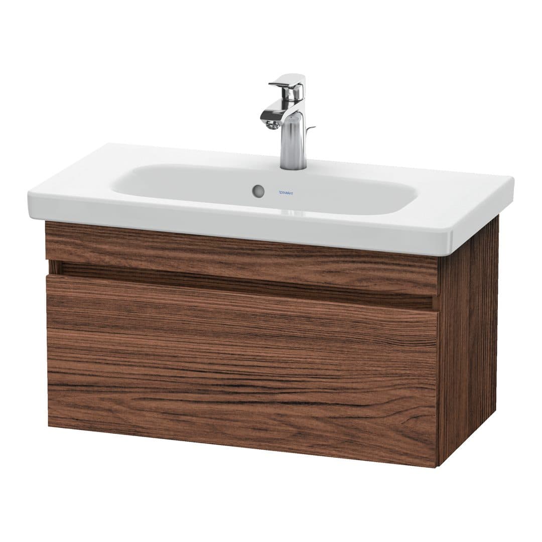 Duravit DuraStyle – Έπιπλο Νιπτήρα – 730 mm, 1 συρτάρι, νιπτήρας κέντρο, Compact – Walnut dark Matt, Decor (DS639902121)