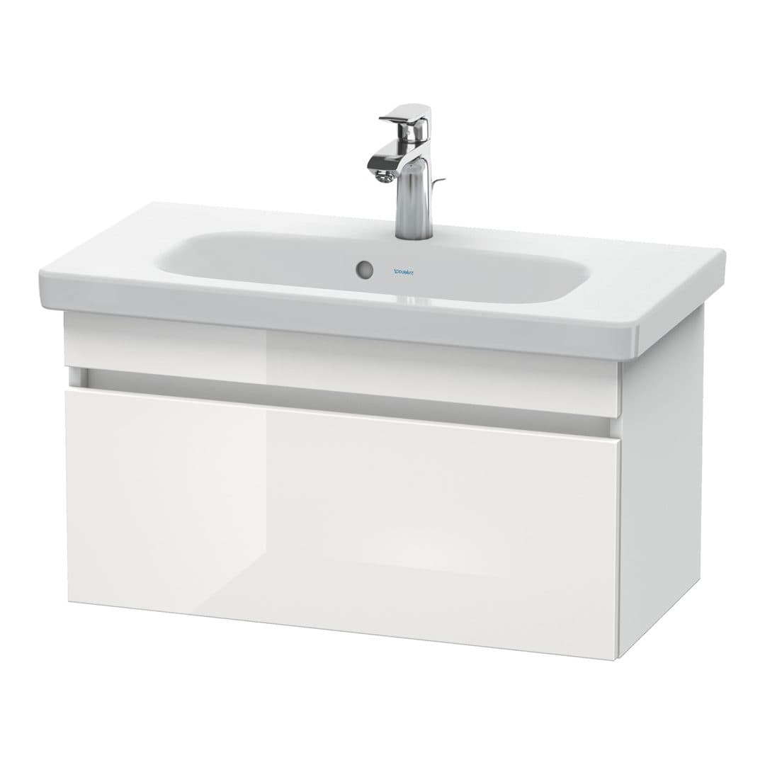 Duravit DuraStyle – Έπιπλο Νιπτήρα – 730 mm, 1 συρτάρι, νιπτήρας κέντρο, Compact, White Matt – White High Gloss, Decor (DS639902218)