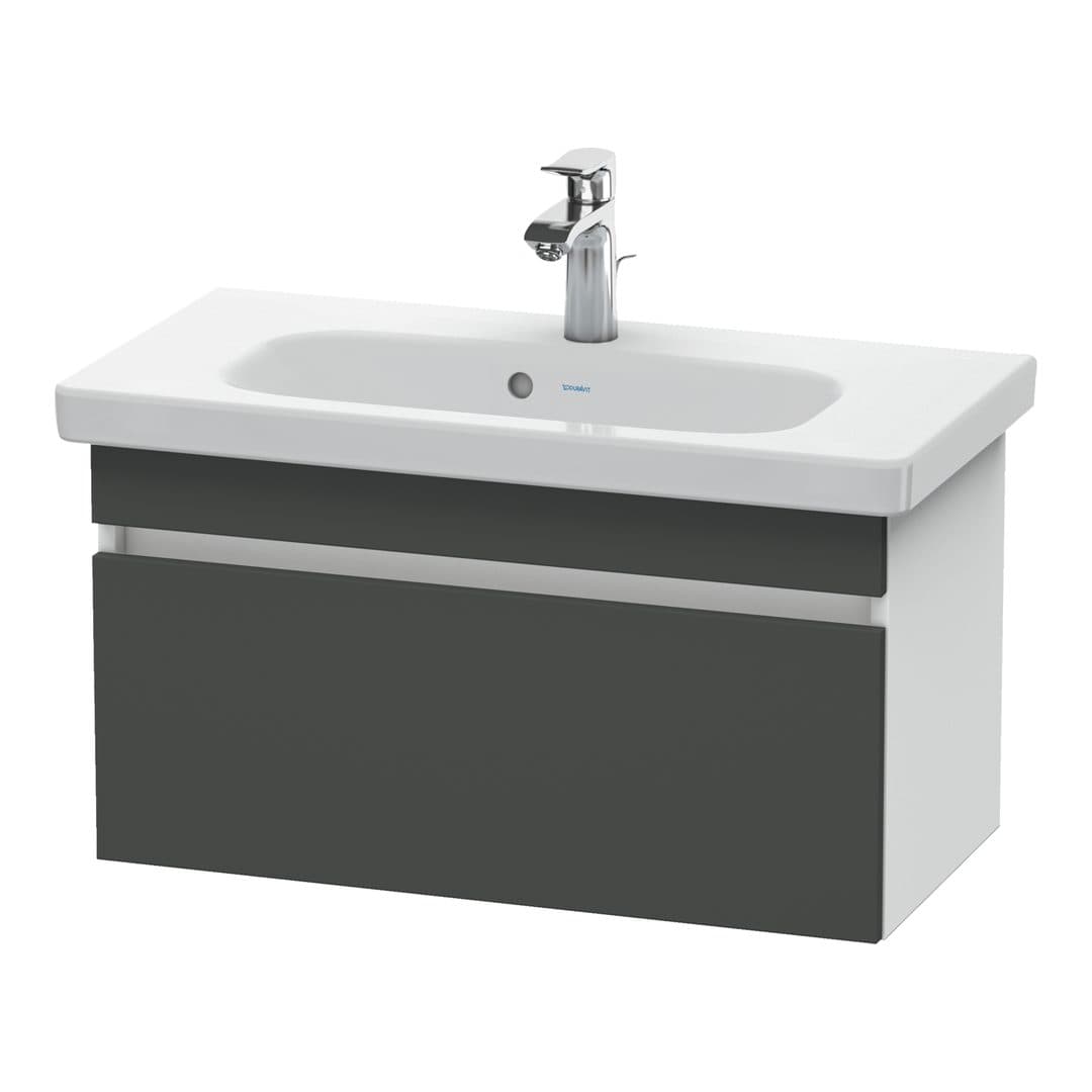 Duravit DuraStyle – Έπιπλο Νιπτήρα – 730 mm, 1 συρτάρι, νιπτήρας κέντρο, σώμα White Matt, Compact – Graphite Matt, Decor (DS639904918)
