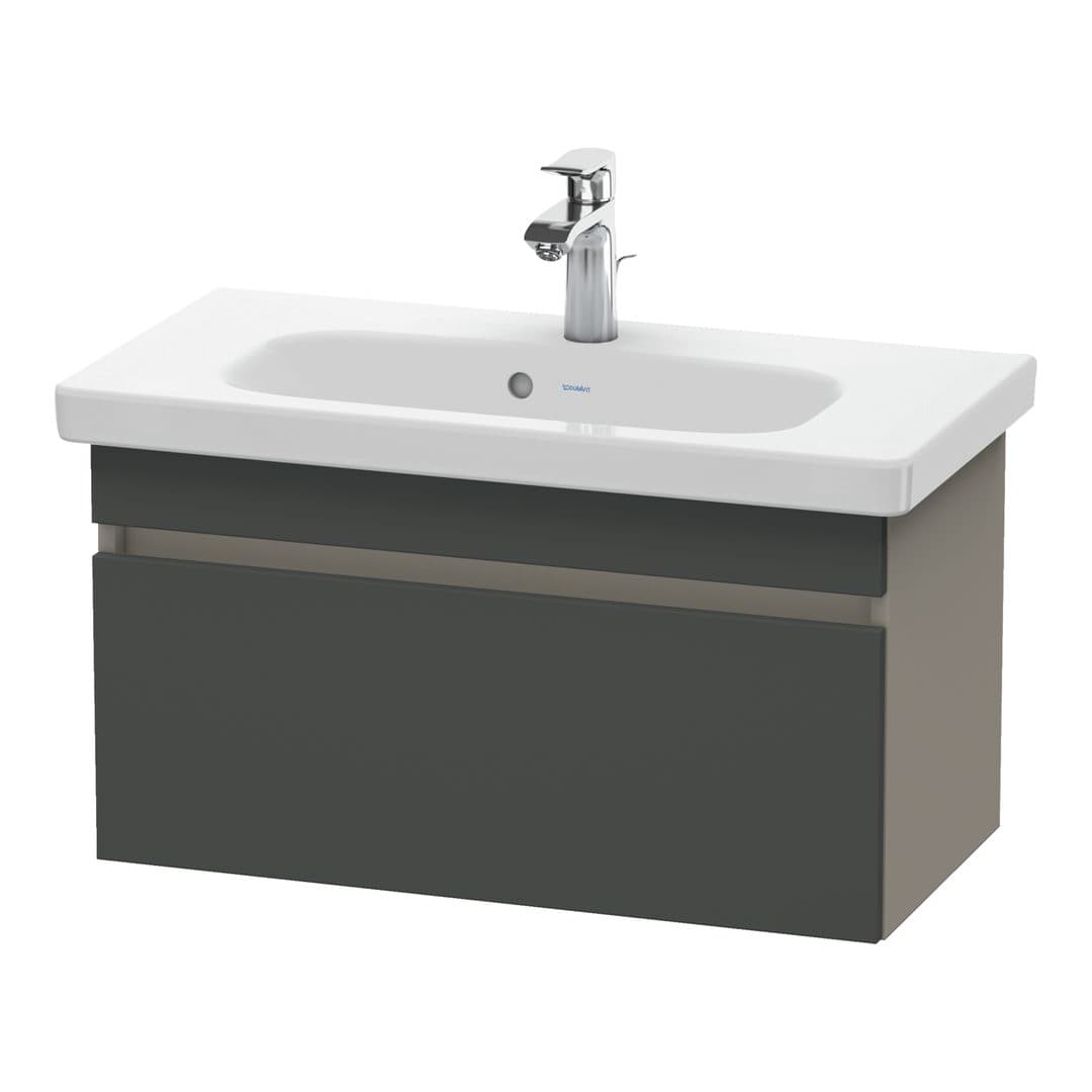 Duravit DuraStyle – Έπιπλο Νιπτήρα – 730 mm, 1 συρτάρι, νιπτήρας κέντρο, σώμα Basalte Matt, Compact – Graphite Matt, Decor (DS639904943)