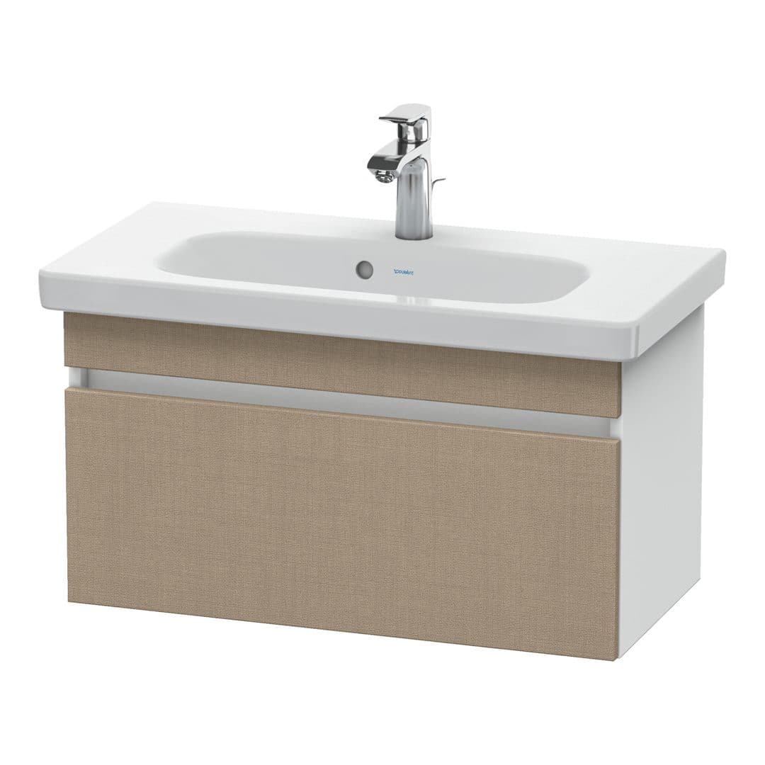 Duravit DuraStyle – Έπιπλο Νιπτήρα – 730 mm, 1 συρτάρι, νιπτήρας κέντρο, σώμα White Matt, Compact – Linen Matt, Decor (DS639907518)