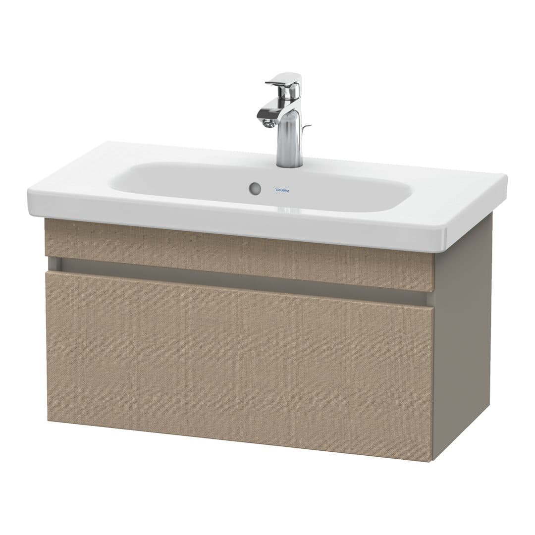 Duravit DuraStyle – Έπιπλο Νιπτήρα – 730 mm, 1 συρτάρι, νιπτήρας κέντρο, σώμα Basalte Matt, Compact – Linen Matt, Decor (DS639907543)