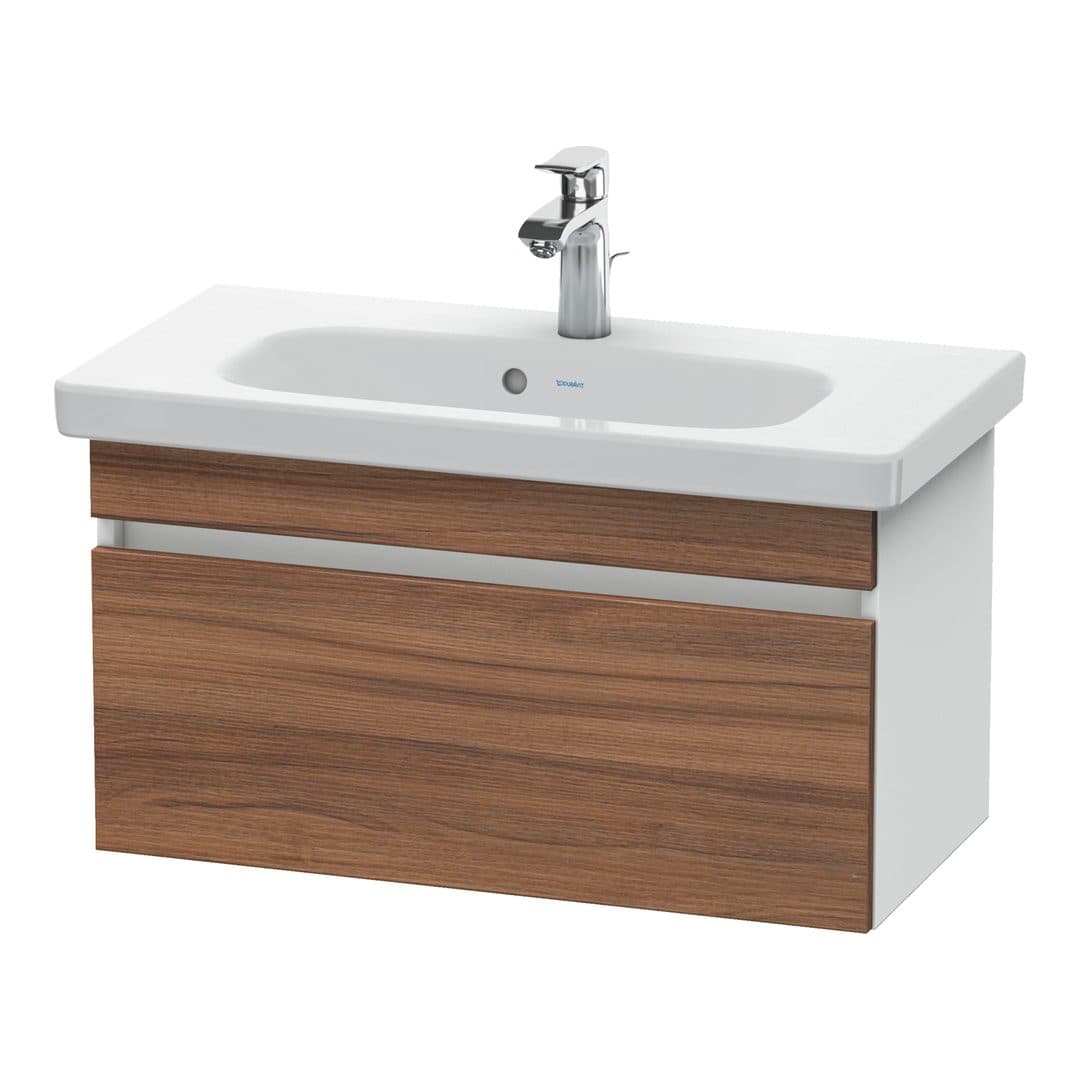 Duravit DuraStyle – Έπιπλο Νιπτήρα – 730 mm, 1 συρτάρι, νιπτήρας κέντρο, σώμα White Matt, Compact – Walnut Matt, Decor (DS639907918)