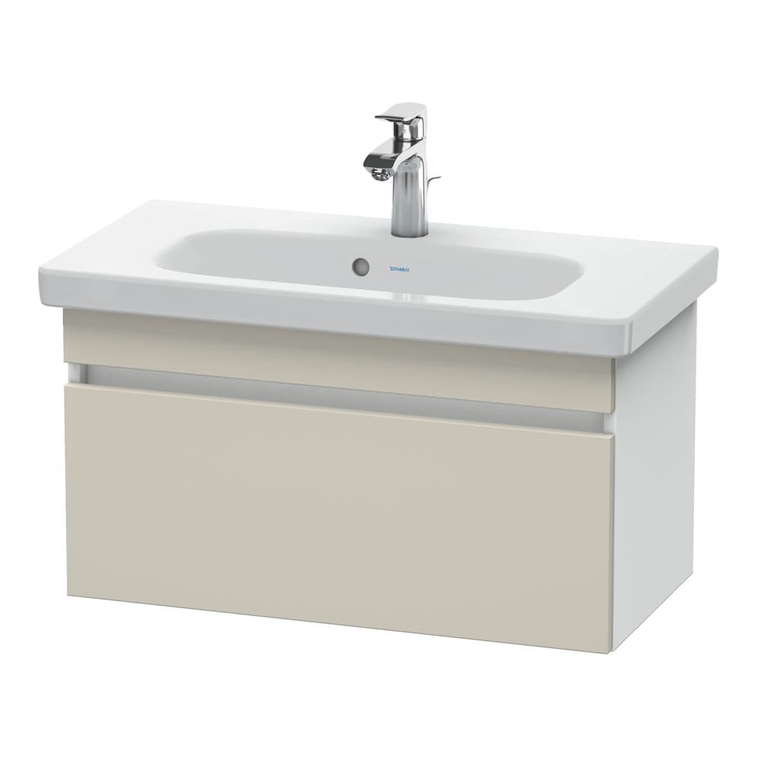 Duravit DuraStyle – Έπιπλο Νιπτήρα – 730 mm, 1 συρτάρι, νιπτήρας κέντρο, σώμα White Matt, Compact – Taupe Matt, Decor (DS639909118)