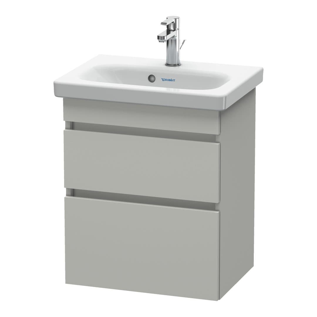Duravit DuraStyle – Έπιπλο Νιπτήρα – 500 mm, 2 συρτάρια, νιπτήρας κέντρο, Compact – Concrete grey Matt, Decor (DS640300707)