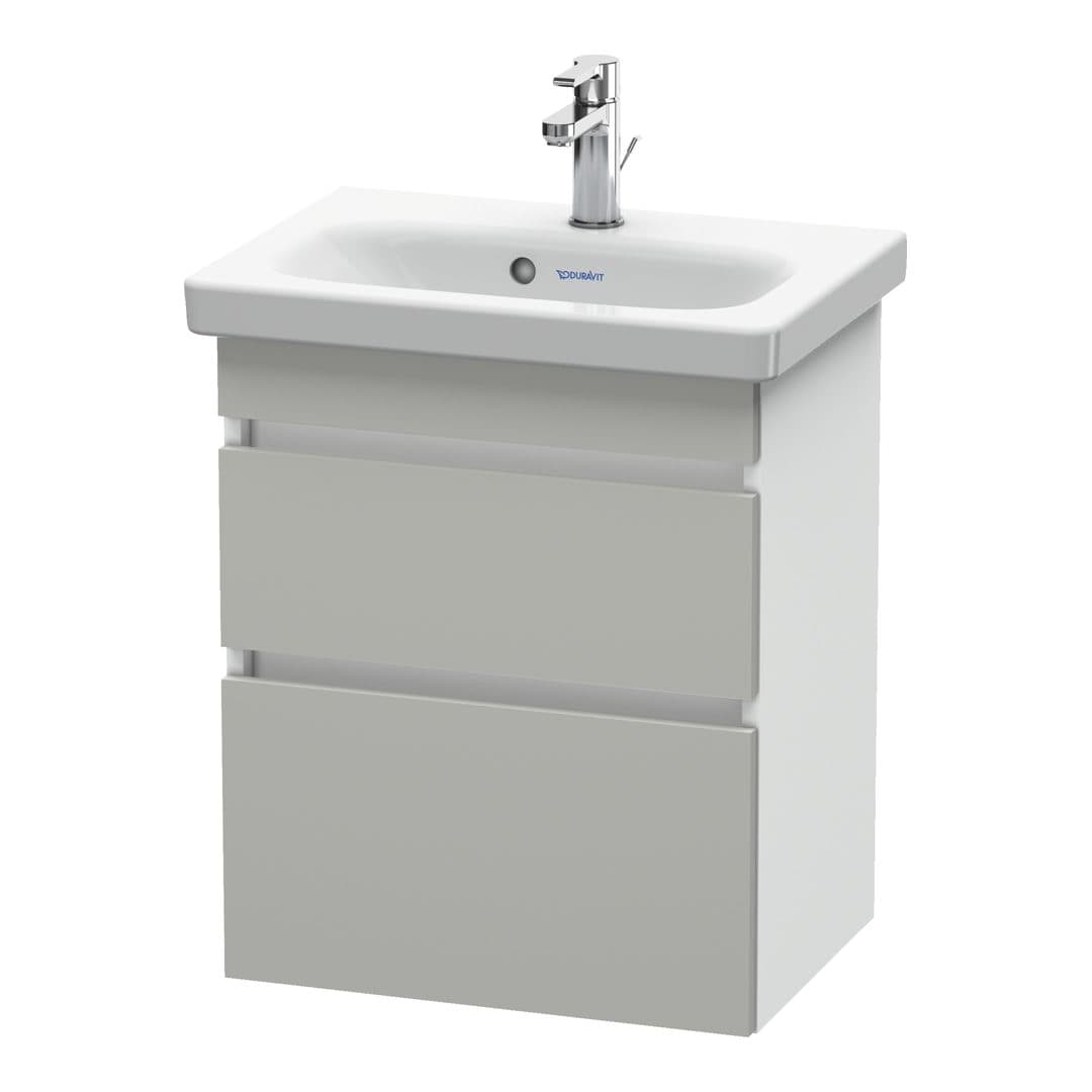 Duravit DuraStyle – Έπιπλο Νιπτήρα – 500 mm, 2 συρτάρια, νιπτήρας κέντρο, σώμα White Matt, Compact – Concrete grey Matt, Decor (DS640300718)
