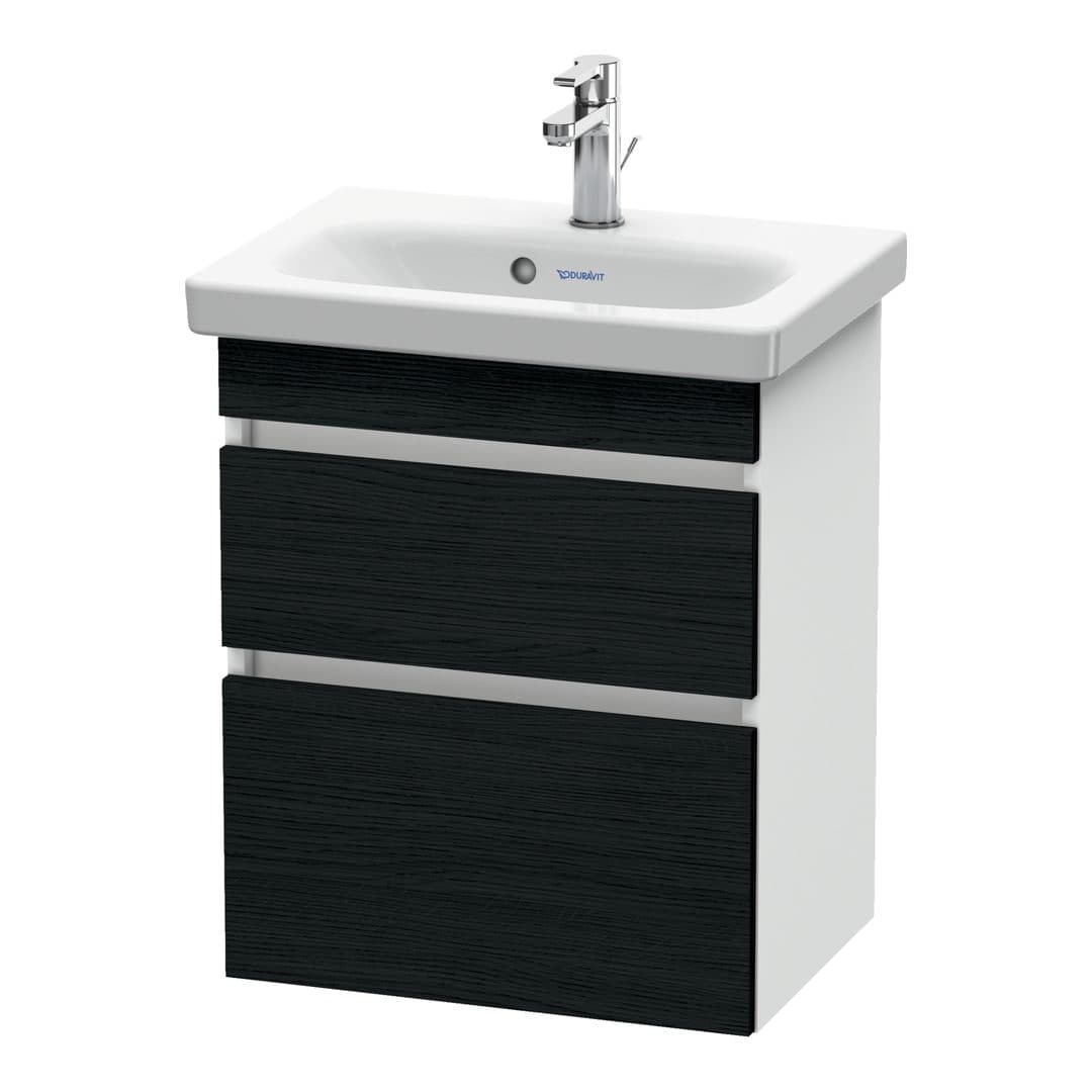 Duravit DuraStyle – Έπιπλο Νιπτήρα – 500 mm, 2 συρτάρια, νιπτήρας κέντρο, σώμα White Matt, Compact – Black oak Matt, Decor (DS640301618)