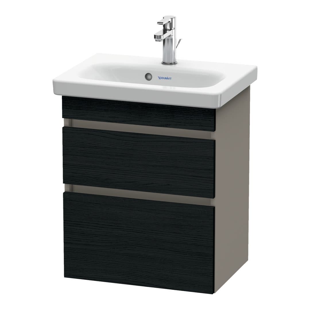 Duravit DuraStyle – Έπιπλο Νιπτήρα – 500 mm, 2 συρτάρια, νιπτήρας κέντρο, σώμα Basalte Matt, Compact – Black oak Matt, Decor (DS640301643)