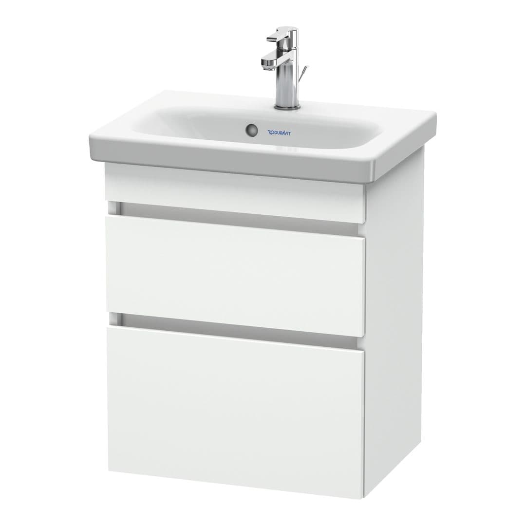 Duravit DuraStyle – Έπιπλο Νιπτήρα – 500 mm, 2 συρτάρια, νιπτήρας κέντρο, Compact – White Matt, Decor (DS640301818)