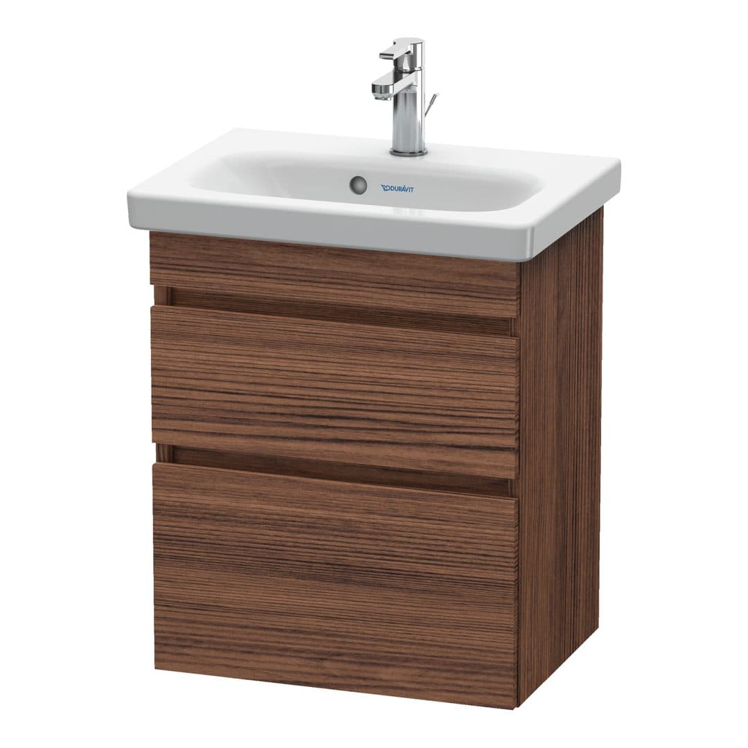 Duravit DuraStyle – Έπιπλο Νιπτήρα – 500 mm, 2 συρτάρια, νιπτήρας κέντρο, Compact – Walnut dark Matt, Decor (DS640302121)