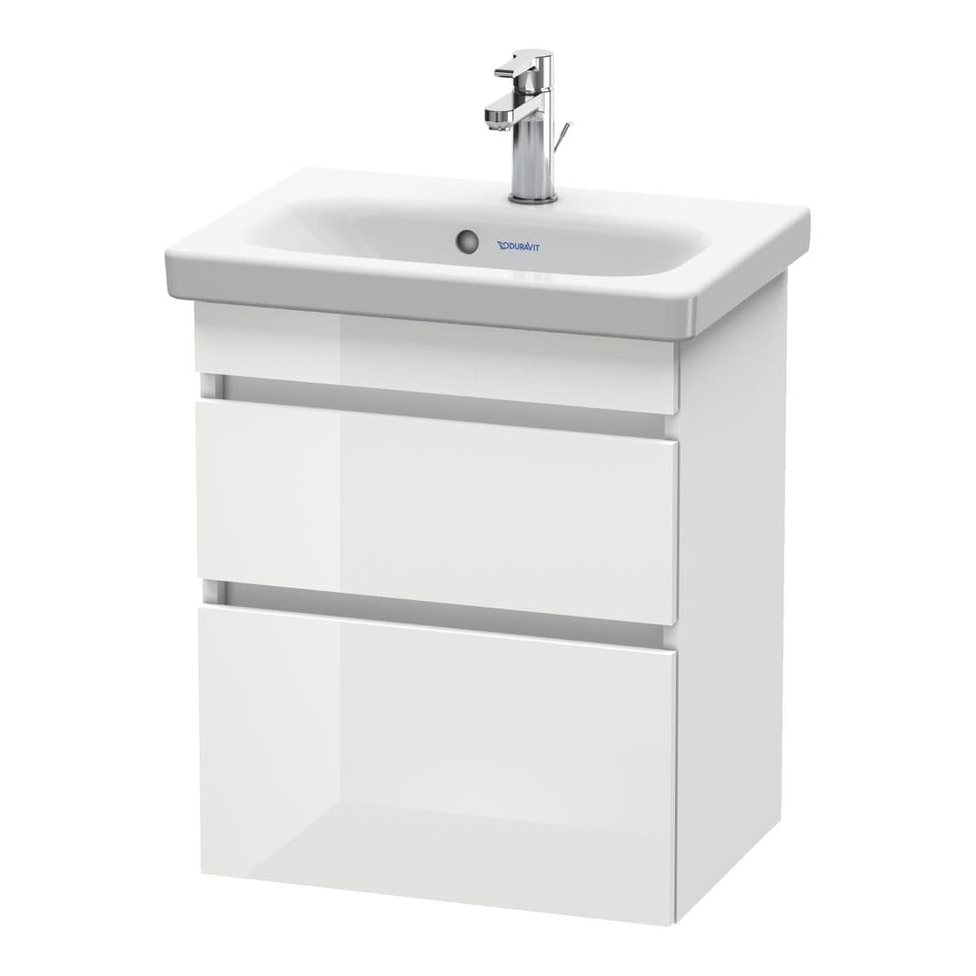 Duravit DuraStyle – Έπιπλο Νιπτήρα – 500 mm, 2 συρτάρια, νιπτήρας κέντρο, Compact, White Matt – White High Gloss, Decor (DS640302218)