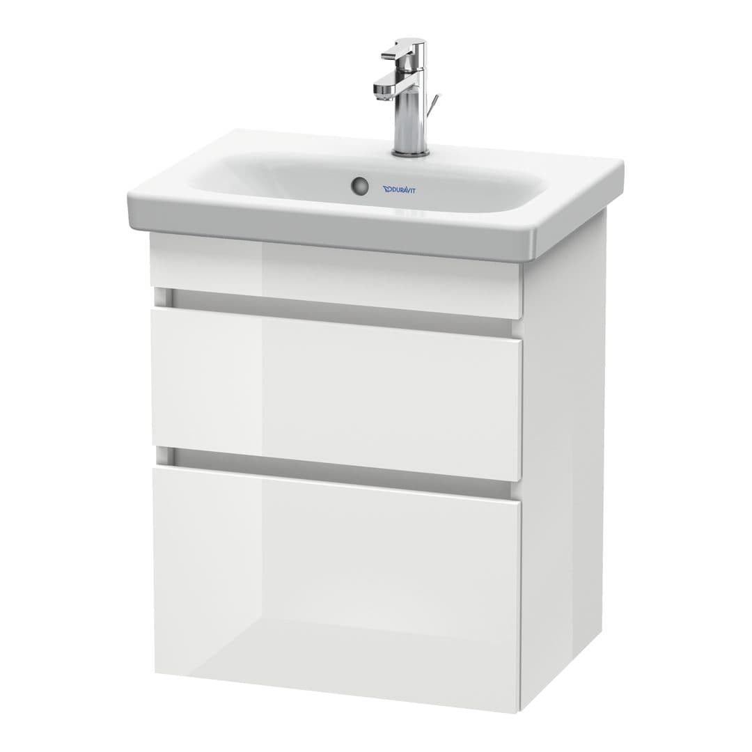 Duravit DuraStyle – Έπιπλο Νιπτήρα – 500 mm, 2 συρτάρια, νιπτήρας κέντρο, Compact – White High Gloss, Decor (DS640302222)