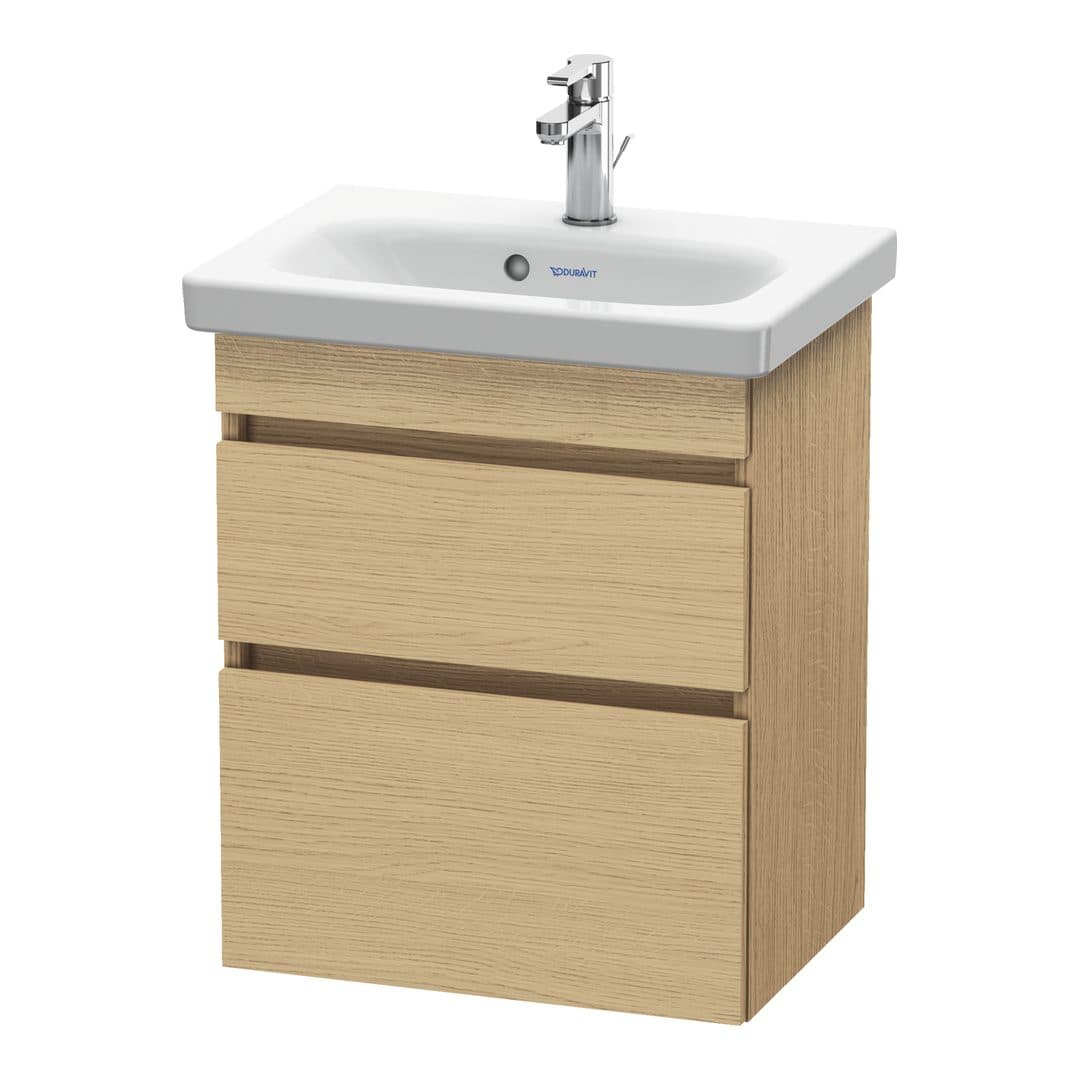 Duravit DuraStyle – Έπιπλο Νιπτήρα – 500 mm, 2 συρτάρια, νιπτήρας κέντρο, Compact – Natural oak, Decor (DS640303030)